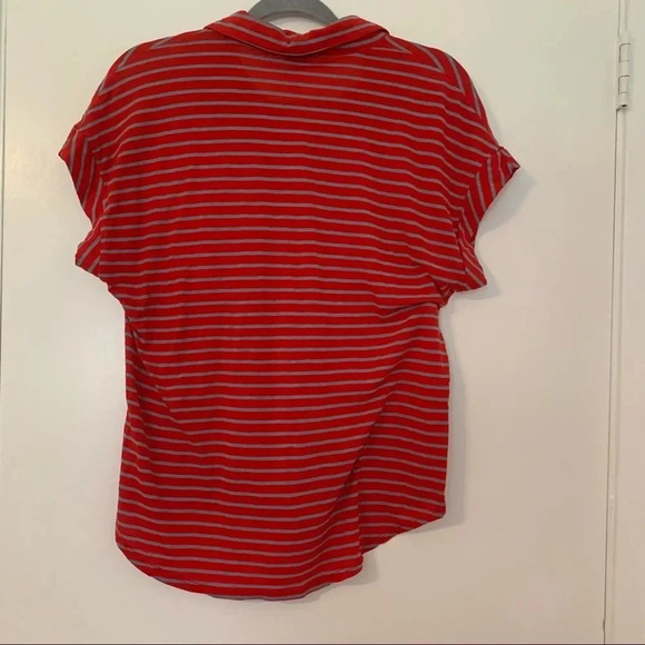 Splendid Striped Dolman Sleeve Polo Button Down Red Size M NWT - Picture 4 of 11